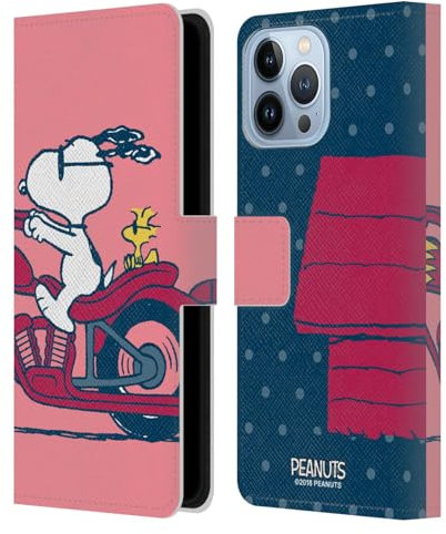 Head Case Designs Offizielle Peanuts Snoopy & Woodstock Halbzeiten Und Gelächter Leder-Wallet-Hülle Kompatibel mit Apple iPhone 13 Pro Max