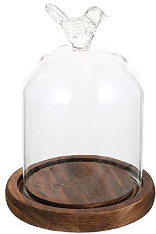 BESPORTBLE Glasglocke mit Sockel Klarglas Glocke Glas Glas Kerze Tasse Mini Kuchen Ständer Dessert Teller Dekorative Glocke Abdeckung für Kerzenhalter Lichterketten Foto
