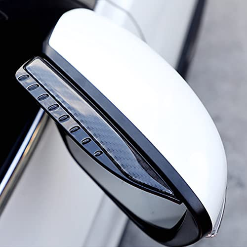 QINGQUE 2 Stück Universal Auto Rückspiegel Regenschutz, Kohlefaser Seitenspiegel Regenschutz Sonnenblende Rückspiegel Regen Augenbraue Autozubehör für Auto Außenspiegel (M)