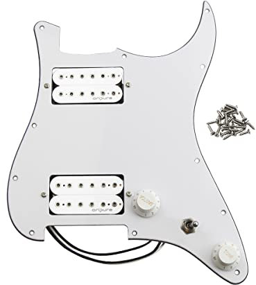 OriPure Loaded Pickguard HH Sets Dual Humbucker mit 5-Wege-Schalter für E-Gitarren-Tonabnehmer E-Gitarren-Ersatzteile Weiß 3-lagig