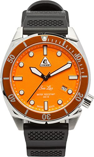 CRESSI Unisex-Adult Sea Lion Watch 300m Unterwasseruhr, Silber/Orange Limited Edition, ONE Size