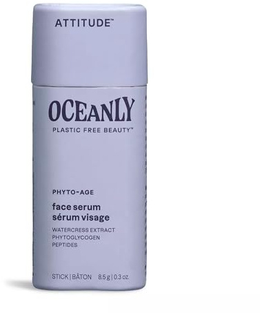 ATTITUDE Oceanly Face Serum Stick, EWG Verified, Plastic-free, Plant and Mineral-Based Ingredients, Vegan Skin Care Products, PHYTO AGE, Unscented, 8.5 grams
