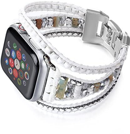 CHARMINGO Correa de cuero bohemia compatible con Apple Watch Band para mujeres y hombres de 42mm/44mm/45mm/49mm, correa para iWatch Band Series 9 8 7 6 5 4 3 2 1 SE Ultra