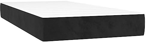 vidaXL Taschenfederkernmatratze Matratze Bett Matratzen Taschenfederkern Federkernmatratze Schaumstoffmatratze Schwarz 90x200x20cm Samt
