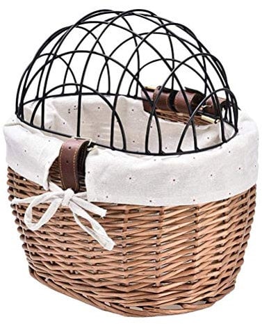 HEITIGN Fahrradkorb Bike Front Basket Willow Woven Bike Cycling Basket Pet Carrier Basket Storage Hund Welpe Katzen