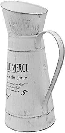 Yardenfun Kreativ Geformte Retro-eisenvase Dekorativer Blumenbehälter Für Garten Und Wohnraum Beige