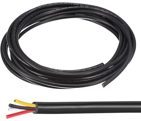 sourcing map 28AWG Electrical Wire 4 Conductors UL2464 Tinned Copper 9.8Ft Low Voltage PVC Case Flexible Extension Power Cord Black for LED Strips Lamps Lighting
