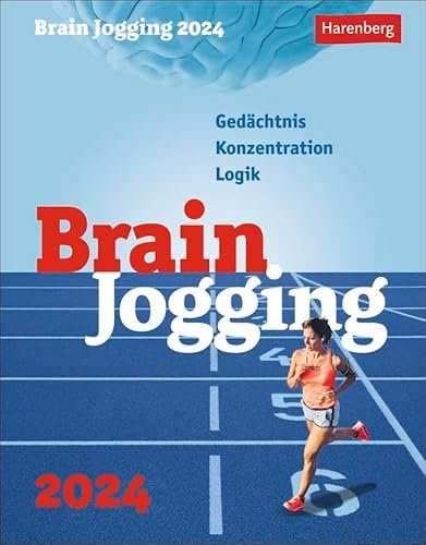 Brain Jogging - Kalender 2024 - Harenberg-Verlag - Wissenkalender - Tagesabreißkalender mit täglichen Rätseln - 12,5 cm x 16 cm