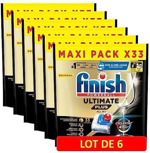 Finish Lot de 6 paquets de 33 capsules Lave-Vaisselle Ultimate