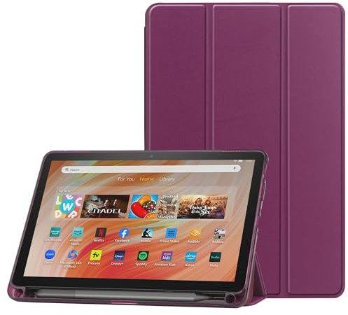 HAIHUIPI Custodia Slim Shell Clear per tablet Amazon Fire Max 11 (13th generazione, 2023 Release), Fire Max 11 Tablet Cover con funzione Auto Sleep/Wake e portapenne integrato