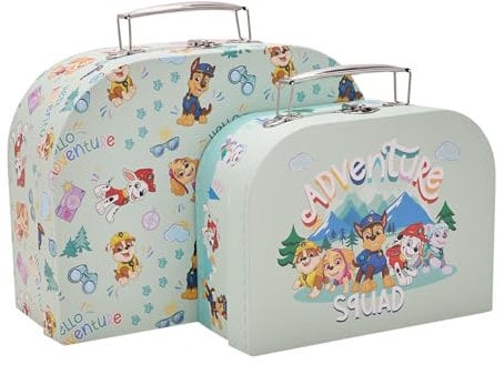 Widdop Paw Patrol Set of Two Storage Suitcase Boxes Nested Children Kids Decorative Gift Box Sturdy Cardboard