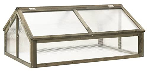 ARKEM Serre Gris 114x80x50 cm Bois de Sapin,Carport Abri Voiture,Serre Tunnel