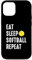Hülle für iPhone 15 Eat Sleep Softball Repeat lustig American USA Sports