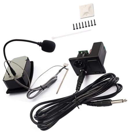 TOYANDONA Acoustic Pickup Guitar Preamplifier Band Eq Tuner Microphone and Volume Control for Parlour Guitar Random Style