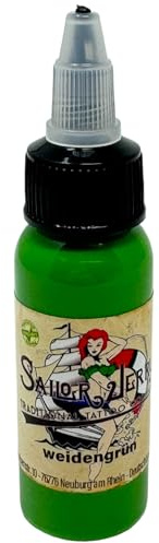 SAILOR JERRY Weidegrün - 30ml - vegan - Reach DE + Zertifikat - deutsche Tattoofarbe mit Zertifikat - INKgrafiX® Tattoo INK grün weidegrün green - IG69511