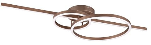 Trio Leuchten LED Deckenleuchte Montilla 643010365, Metall Coffee, Acryl, inkl. 54 Watt LED, Fernbedienung
