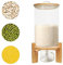 ARBGO Distributeur de riz, distributeur de céréales, bocal de conservation en verre avec couvercle, distributeur de nourriture avec verre doseur pour haricots, riz, céréales, étanche à l'humidité et à