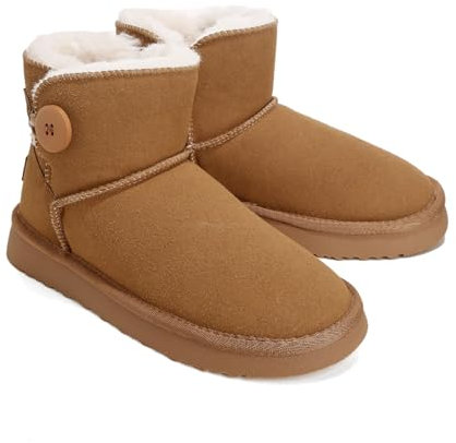 Jifenkla Stivali da Neve Donna Boots, Calde Foderata Scarpe da Invernali, Antiscivolo Stivali da Invernali, Comode Impermeabili Alti Scarpe da Neve