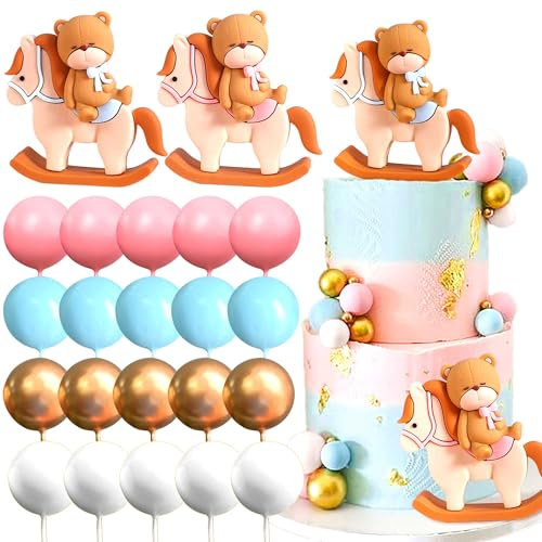 Cute Gender Reveal Cake Toppers Bear Cake Topper Boy or Girl Cake Decorations Bear Cake Decoration Baby Shower Cake Decoration