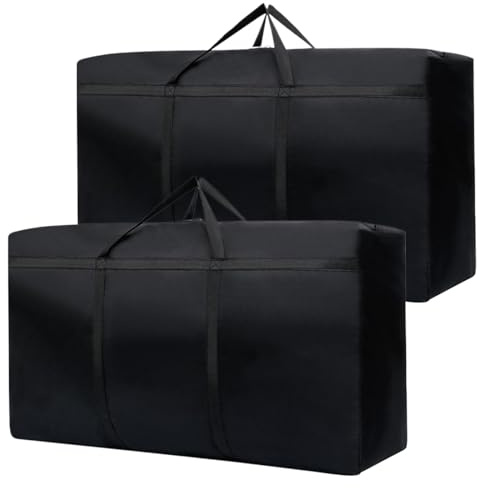 wintfarm extra large storage bags,2PCS 180L Waterproof Duvet Moving Boxes,600D Oxford For Under Bed Storage,Clothes,Bedding Or Traveling And Moving,100 * 60 * 30cm large storage bags with zips