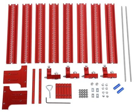 FLEXMAN Track Saw Guide Rail Joining Set, Clear Scale, Aluminium Alloy Woodworking Track Parallel Universal Tool Kit, Including 4Pcs Different Saw Guide Rail