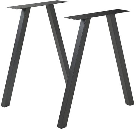 [en.casa] Ensemble de 2 Pieds de Table pour Salle à Manger Bureau DIY Set de 2 Supports Stables pour Bricolage de Meubles Design Uniques Style Industriel Acier Laqué 72 x 70 cm Noir