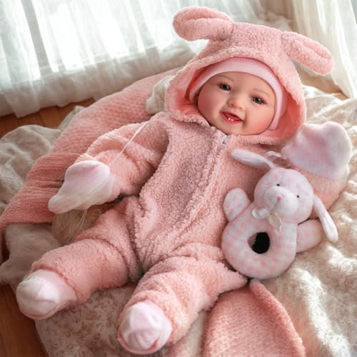 BABESIDE Reborn Baby Mädchen - 17 Zoll Lebensechte Echte Babygröße Verwurzeltes Süßes Lächeln - Babypuppen Wie Echt Mit Zubehör