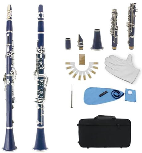Professionelle Klarinette Bb 17-Tasten-Klarinette Mit 6 Ringen Tragbares Schwarzes Pfeifen-Bakelit-Klarinetten-Holzblasinstrument Mit Teilen