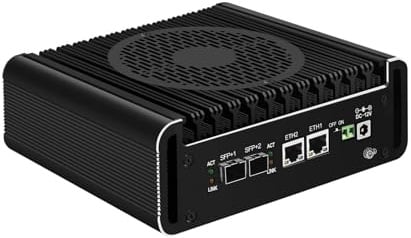 SJRC Twin Lake N150 Mini PC (up to 3.6GHz), Dual 10GbE SFP+ Ports Firewall Appliance 2 x i226V 2.5GbE LAN, Micro Router Computer for Win/Linux/OPNsense, 16GB DDR5 RAM 128GB SSD