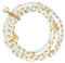 Lizas Perlenarmband vierreihig mit Muschel und Seestern (weiß/gold)