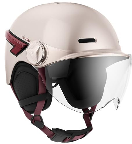 CASR Glow - LED-Helm für Fahrrad & Scooter - XL-Visier & abnehmbare Ohrpolster, Rück-Blinker & Fernbedienung - Stilvolles urbanes Design für Damen & Herren - Rosa - Größe L