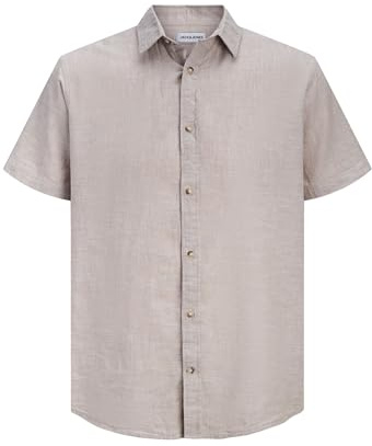 JACK & JONES Herren Jjesummer Linen Blend Shirt S/S Sn Jjesummer Linen Blend Shirt S/S Sn (1er Pack)