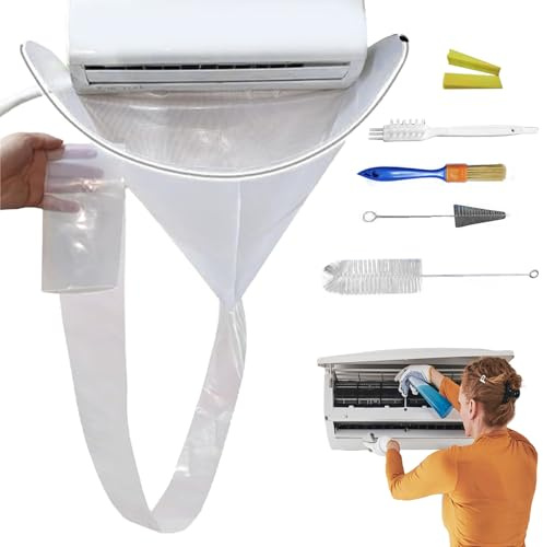Kit de limpieza de aire acondicionado, 1 juego de limpieza de aire acondicionado, kit de limpieza mini dividido, cubierta de aire acondicionado, bolsa impermeable para el hogar, habitación, protector