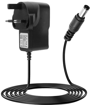9V 1A Power Supply Compatible with Boss Behringer Joyo MXR Pedals, Guitar Pedal Adapter with 5.5mm x 2.1mm Plug, UK Plug for 9V Center Negative Devices, 1.5m Cable