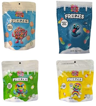 Chaos Candy | 4x Freezes Dried Candy • Rainbow Clusters, Bites, Sour Worms • Gefriergetrocknet