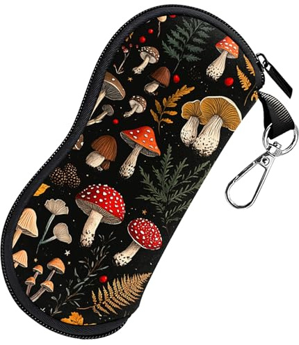 Deokke Brillenetui Sonnenbrillenetui Weich, Kratzfeste Ultraleichtes Brillenetui aus Neopren mit Reißverschluss und Gürtelclip, niedliche Ästhetik Design für Damen und Herren