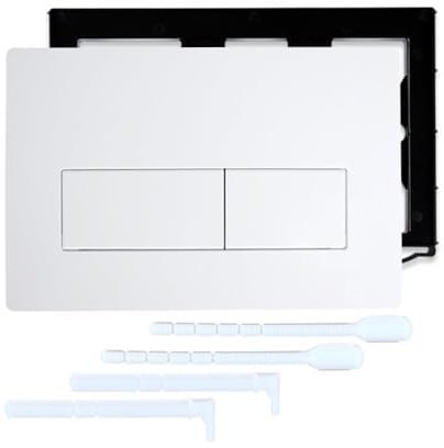 Toilet Cistern Flush Plate, Dual Buttons, Replacement for Sigma 01/20/30/50 Series (White)