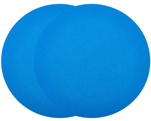 CRASPIRE Alfombrilla Fieltro Tocadiscos Azul Antideslizante Antiestática Plana Redonda Protectora Lana Platos Vinilo Amortigua Resonancia Y Mejora Calidad del Audio