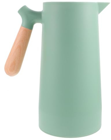 SHINEOFI Hervidor Térmico Pequeño de Vidrio Aislamiento, Botella para Mantener el Calor 1 Unidad Color Verde, Base Antideslizante y Mango Desmontable, Adecuado para Uso Doméstico y Bebidas