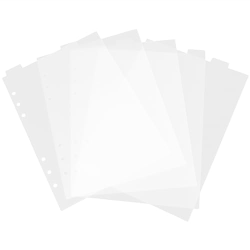 FOMIYES Pvc Registerblätter A5 Transparent mit 6 Löchern Trennblätter für Ordner und Notizbücher Langlebige Pvc Registerkarten für Büro und Schule
