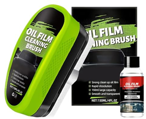Multifunktionale ölfilm Reinigungsbürste, 2026 Neu Auto-Glasbeschichtung und Ölfilm Entferner, Brush Ölfilm-Entferner für Windschutzscheiben für Streifenfreie Sicht (Grün, 1)