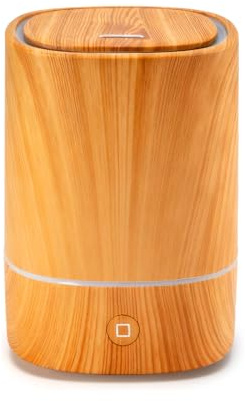 Youyijia Aroma Diffuser für Ätherische Öle, 125 ml Ultraschall Diffusor mit Luftbefeuchter & 7 Farben LED, Holzoptik Design, Automatische Abschaltung, Leiser Duftdiffusor für Schlafzimmer (Holzfarbe)