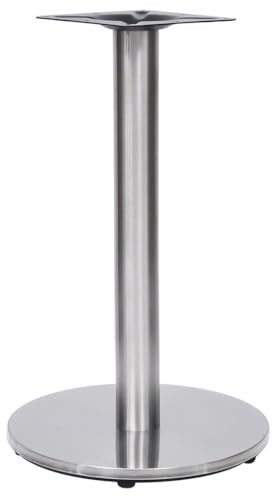 ULUYYUC Edelstahl Bistrotischbein Silber Ø45x72 cm modernes Tischbein mit Industrie-Look robuster Stellfuß für Esstische Schreibtische Couchtische Küche Büro Balkon und Wintergarten
