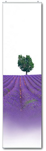 Schiebegardine Flächenvorhang Lavendelfeld Digitaldruck mit Paneelwagen, Klemmleiste, Schiebevorhang mit Flauschband (Oben angenäht) 245 x 60 cm