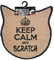 Wouapy - Tapis Griffoir pour Chat - Tapis Tête de Chat en Sisal - Tapis a Gratter - Design & Tendance - Inscription « Keep Calm and Scratch » - Gris Anthracite 55 x 31 x 0,7 cm