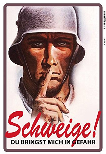 ComCard Schweige! Soldat Deutsches Reich Wehrmacht Schild aus Blech, tin Sign, metallsign,