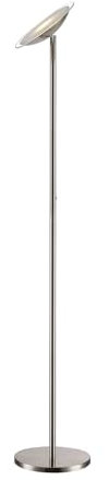 Lindby Stehlampe, Deckenfluter dimmbar Metall nickel matt, Standleuchte 45° neigbarer Leuchtkopf, Standlampe, Lampe Wohnzimmer, Schlafzimmerlampe, Stehleuchte