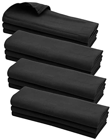 Daloual 12x Geschirrtuch/Küchentuch/Putztuch/Poliertuch aus 100% Baumwolle schwarz