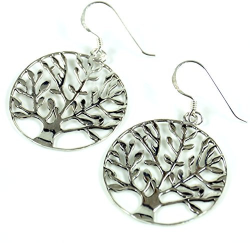 GURU SHOP Ethno Silberohrringe `Tree of Life`, Modell 1