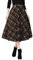 IDEALSANXUN Damen s hohe elastische Taillen-Maxi-Rock-A-Linie Plaid Winter warme Flare langer Rock X-Large Waden Kaffee